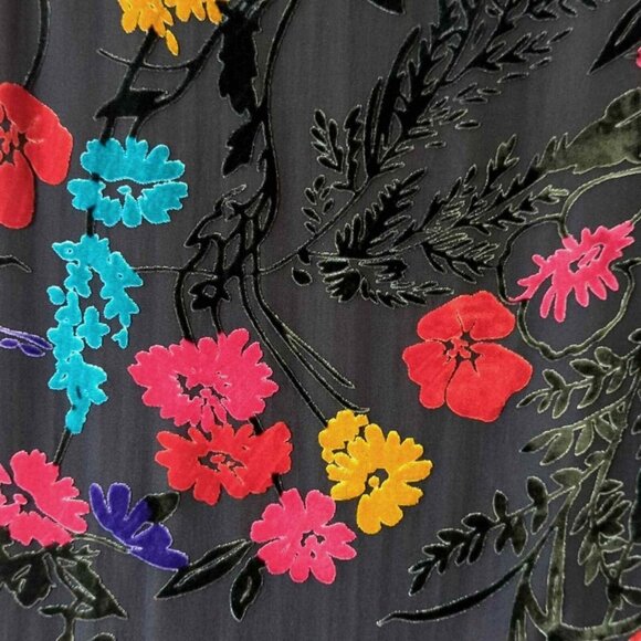 Maeve Black Mini Dress with Vibrant Floral Accents - Picture 14 of 14